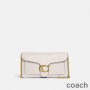 Coach Tabby Chain Clutch in Pebble Leather White