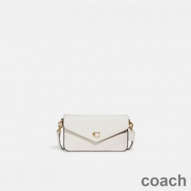 Geantă Crossbody Coach Wyn din piele încrucișată albă