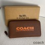 Portofel Coach Accordion din piele Pebble Coffee