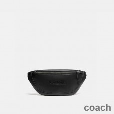 Coach League Siyah Dana Derisi Kemer Çantası