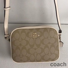 Coach Mini Jamie Kamera Çantası Signature Canvas Bej