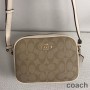 Coach Mini Jamie Kamera Çantası Signature Canvas Bej