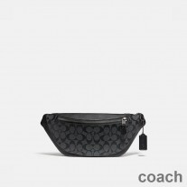 Coach Warren Belt Bag v Signature Canvas Black/Grey