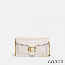 Řetězová spojka Coach Tabby v bílé barvě Pebble Leather