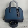 Taška Coach Revel v kožené barvě Colorblock v rukavicích modrá/námořnická modrá