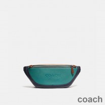 Coach League Gürteltasche aus Kalbsleder in Colorblock-Optik Blau/Marineblau