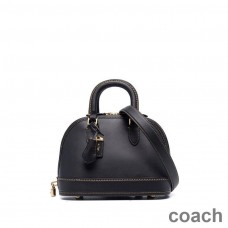 Coach Revel Bag 24 aus handgegerbtem Leder Schwarz