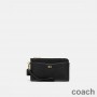 Coach L – Armband mit Reißverschluss aus strukturiertem Leder in Schwarz