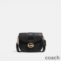 Coach Georgie Sadelväska i Pebble Leather och Smooth Leather Black
