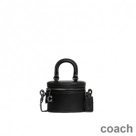 Coach Trail Crossbody Bag 12 i kalvläder med kristaller svart