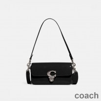 Borsa Coach Studio Baguette in pelle verniciata nera