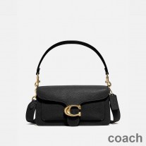 Borsa a tracolla Coach Tabby 26 in pelle Pebble nera