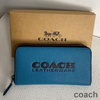 Coach harmonika tegnebog i Pebble Leather Blue