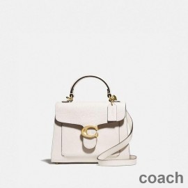 Coach Tabby Top Håndtag Taske 20 i Kalveskind og Pebble Leather White