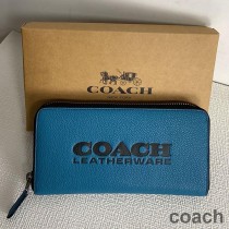 Portfel akordeonowy Coach w kolorze skóry Pebble Blue