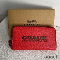 Portfel akordeonowy Coach w kolorze skóry Pebble Red