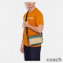 Torba typu crossbody Coach Graham w kolorze blokowym Signature Canvas Khaki/Zielony