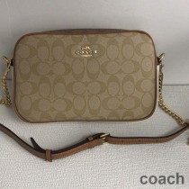 Torba fotograficzna Coach Jamie z płótna Blocked Signature Canvas w kolorze khaki