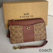 Torebka Coach L Zip Wristlet w kolorze Signature Canvas Brown/Khaki
