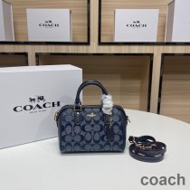 Torba Coach Mini Rowan Satchel w kolorze Signature Canvas Navy Blue