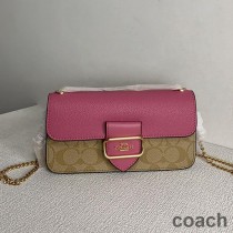 Torebka Coach Morgan Chain Crossbody w kolorze Colorblock Signature Canvas Khaki/Różowy