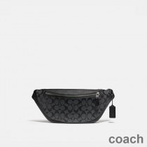 Torba na pas Coach Warren w kolorze Signature Canvas Black/Grey