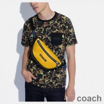 Sac ceinture Coach League en cuir de veau colorblock jaune/noir