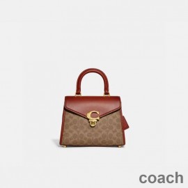 Τσάντα Coach Sammy Top Handle in Signature Canvas Brown