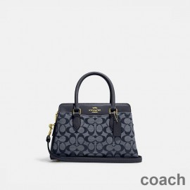 Coach Mini Darcie Carryall i Signature Canvas Navy Blue